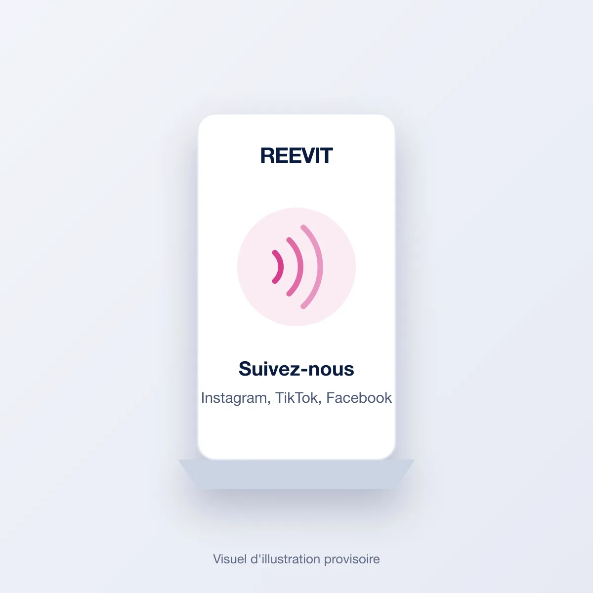 Présentoir NFC REEVIT « Suivez-nous » pour salon de coiffure