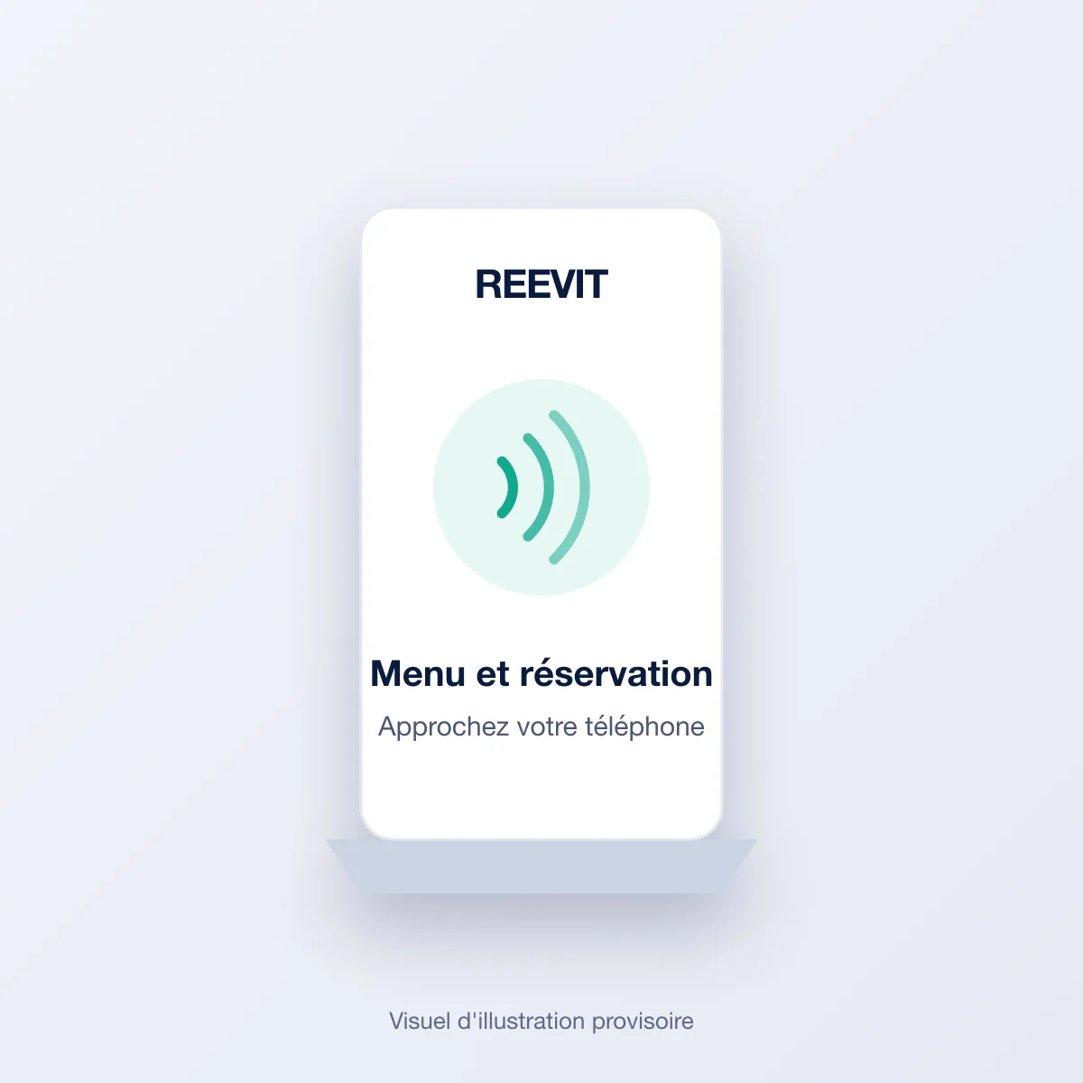 Présentoir NFC REEVIT « Menu et réservation » pour table de restaurant